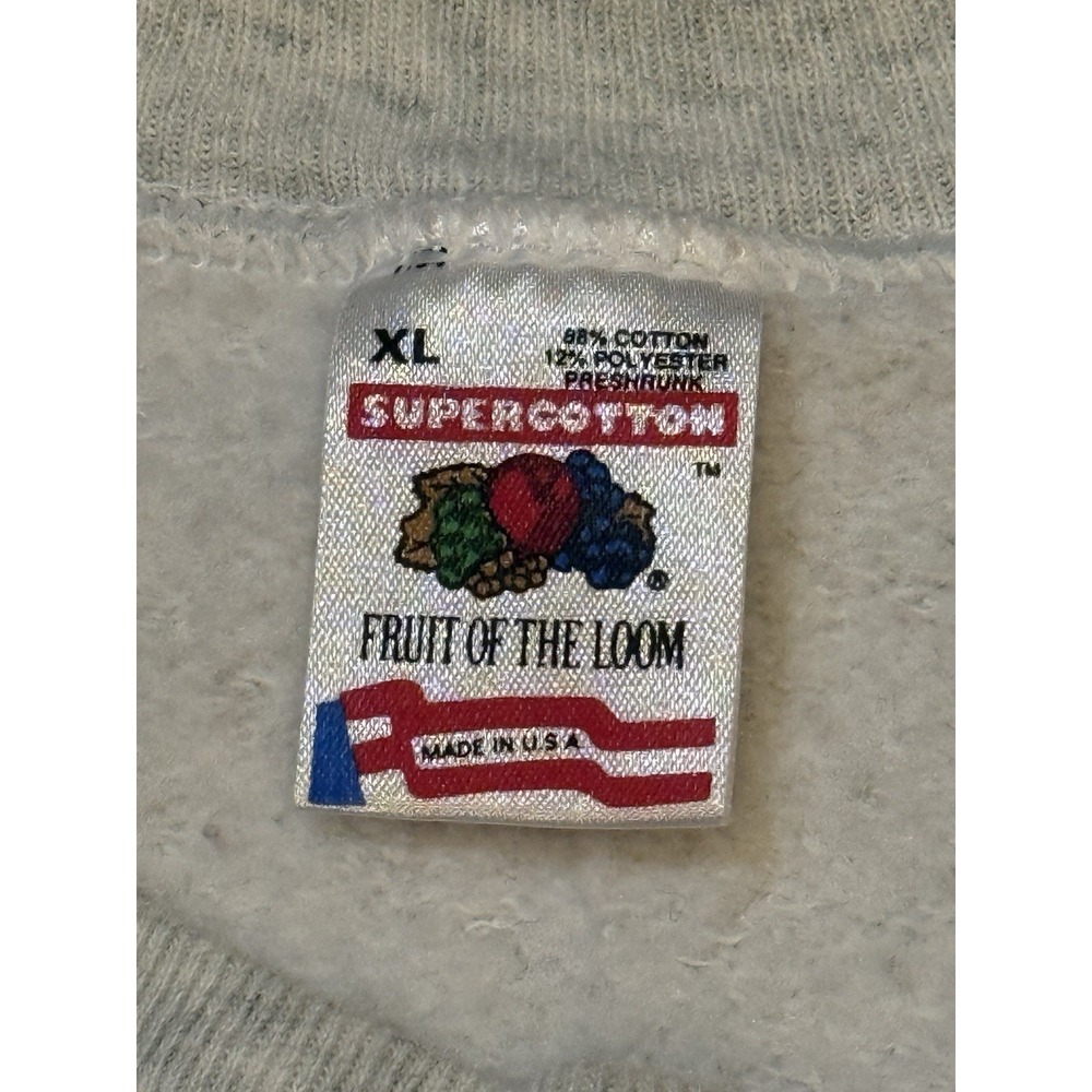 Vintage Rutgers 1990's Sweatshirt Fruit of The Loom Tag Pullover Gray XL - Picture 4 of 7